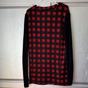 Maje Red and Black Checked Mini Dress